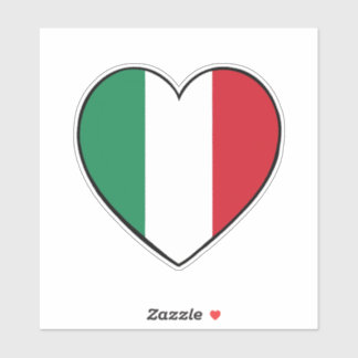 Italian flag heart  sticker