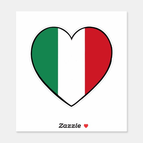 Italian flag heart  sticker