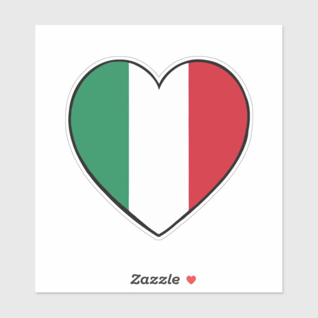 Italian flag heart  sticker (Sheet)