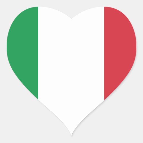 Italian Flag Heart Sticker