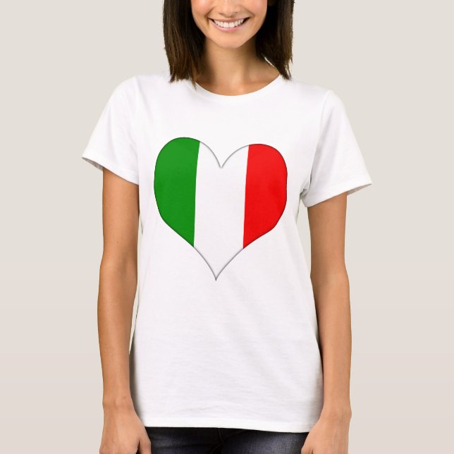 Italian Flag Heart T-Shirt (Front)