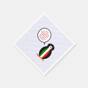 Italian Flag Holiday Ms. Penguin Talking Napkins