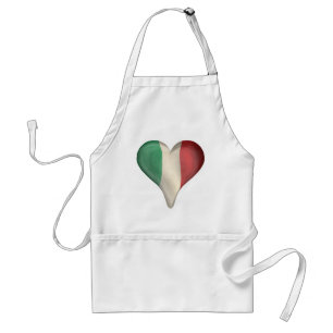 Italian Flag In A Heart Adult Apron