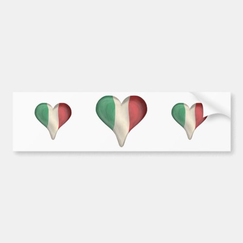 Italian Flag In A Heart Bumper Sticker