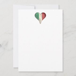 Italian Flag In A Heart Invitation