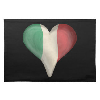 Italian Flag In A Heart Placemat