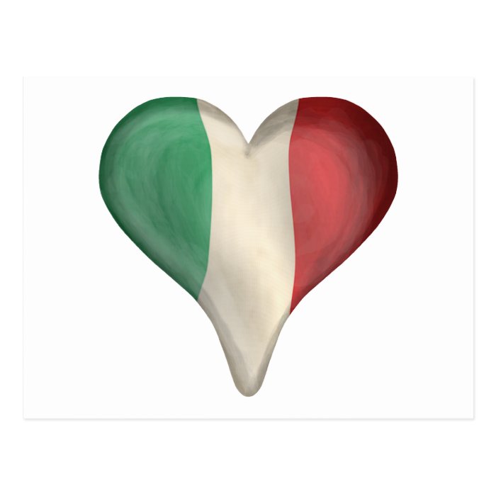 Italian Flag In A Heart Postcard