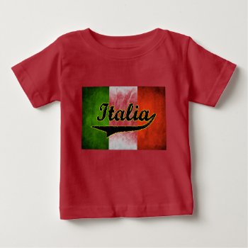 Italian Flag Italia Black Glass White (baby) Baby T-shirt by MaxQproducts at Zazzle