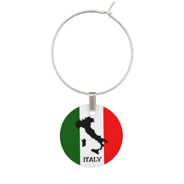 Italian Flag Italy Design Wine Charm (Front)