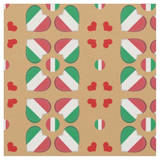 Italian Flag & Italy Heart fashion Fabric