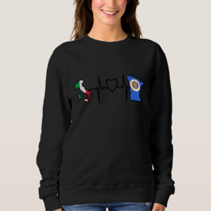 Italian Flag Italy Minnesota Heartbeat Sweatshirt