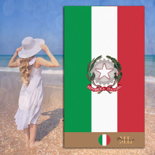 Italian flag & Italy monogrammed / beach towel