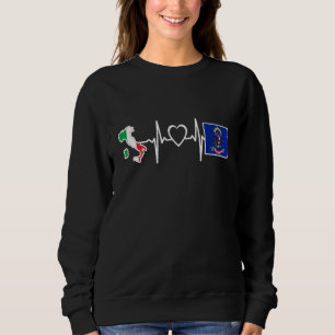 Italian Flag Italy North Dakota Heartbeat Sweatshirt