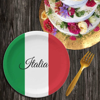 Italian Flag & Italy - party, birthday /sports Paper Plates