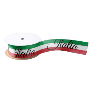 Italian Flag & Italy travel, holiday / sports Satin Ribbon