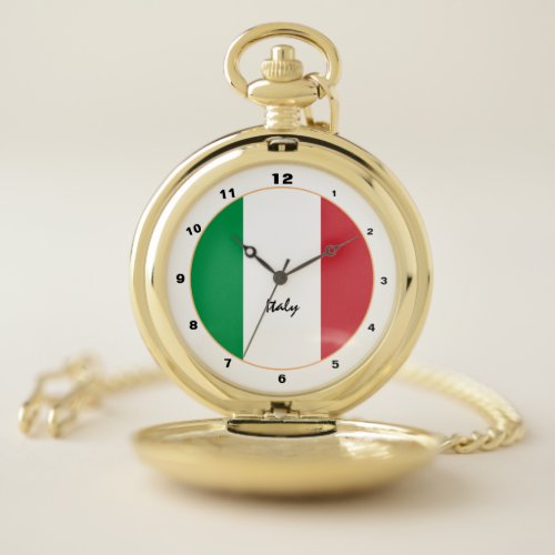 Italian Flag  Italy trendy fashion design Pocket Watch