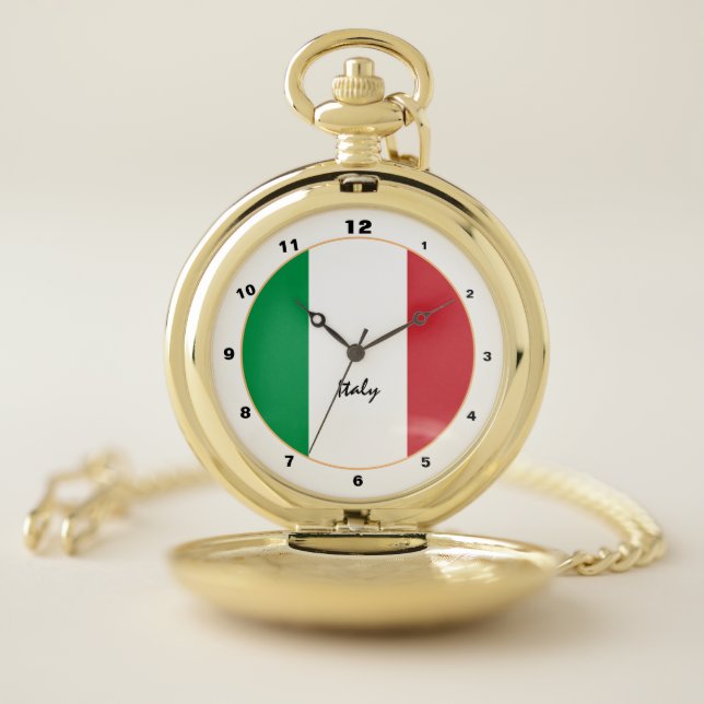 Italian Flag & Italy trendy fashion /design Pocket Watch (Inside)