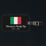 Italian Flag Italy Trip Custom Text Luggage Tag<br><div class="desc">Traveling to Italy with your family or a travel group? Then this luggage tag is perfect - design features the Italian flag and 2 lines of custom text. Add your family or group name, date of vacation or any custom text. Simple and classic - perfect for your Italian adventures and...</div>