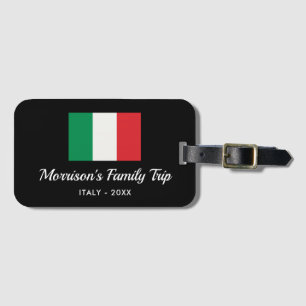 Italian Flag Italy Trip Custom Text Luggage Tag