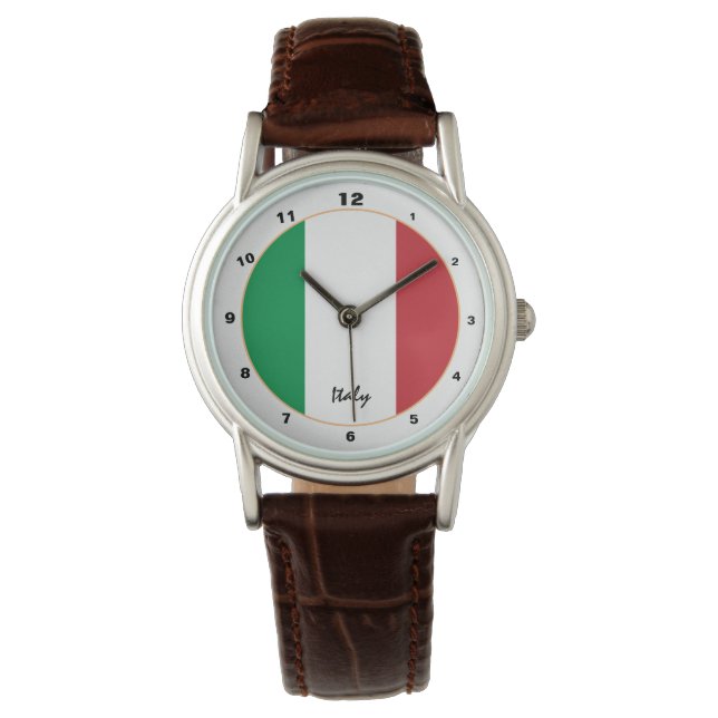 Italian Flag & Italy watch, trendy fashion /design Watch (Front)