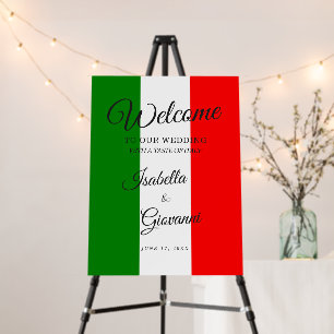 Italian Flag - Italy Wedding Welcome Sign