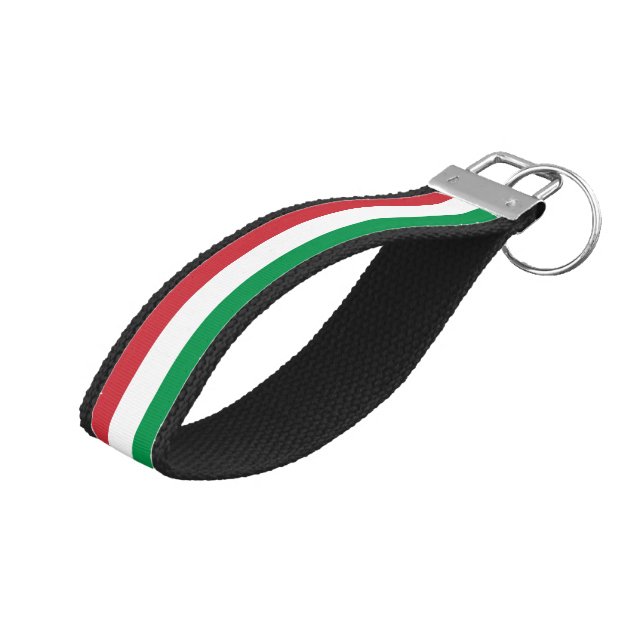 Italian Flag & Italy wrist keychain /Tricolor (Angled Up)