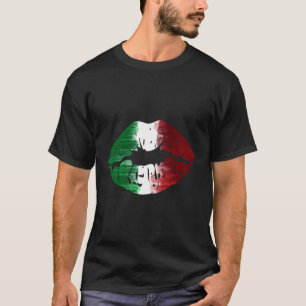 Italian Flag Kiss Me I'M Italian Lips T-Shirt