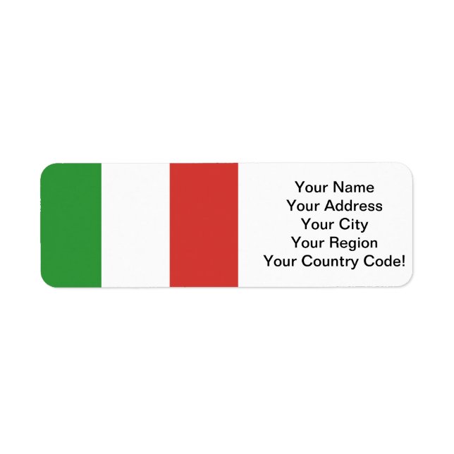 Italian Flag Label (Front)