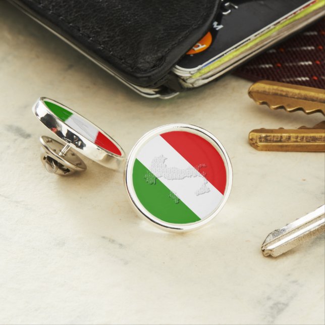 Italian flag lapel pin (In Situ)