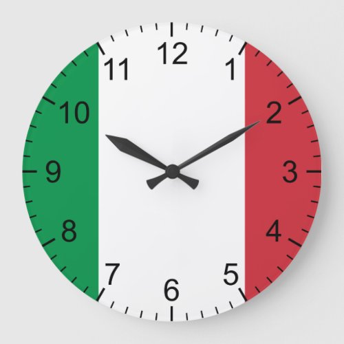 Italian Flag Large Clock