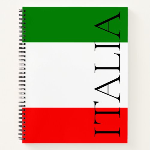 Italian Flag Large ITALIA Notebook
