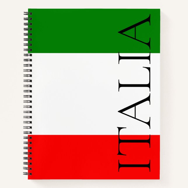 Italian Flag Large ITALIA Notebook (Front)