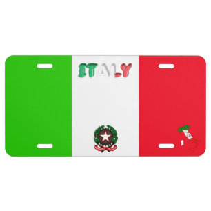 Italian flag license plate