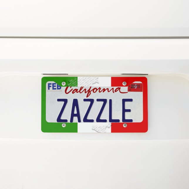 Italian flag license plate frame (On Car)