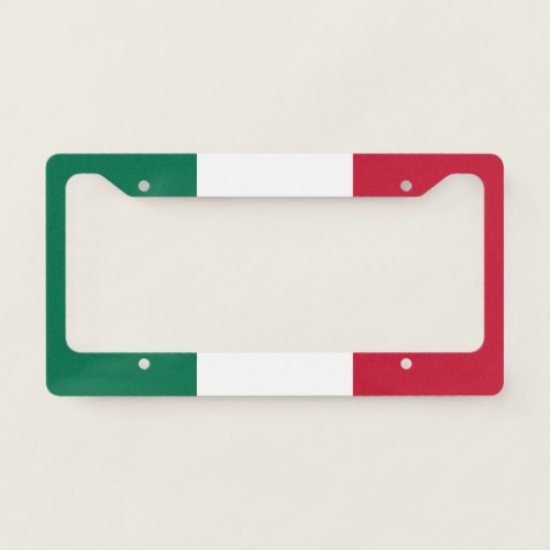 Italian Flag License Plate Frame