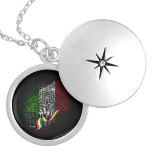 Italian flag locket necklace