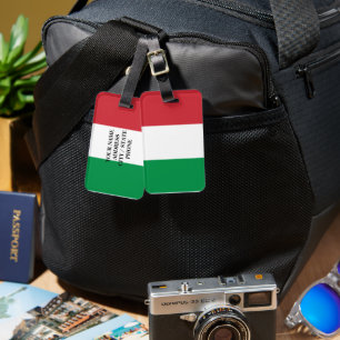 Italian flag luggage tags for bags and suitcases