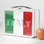 Italian flag metal lunch box<br><div class="desc">Flag of Italy, classic patriotic pattern</div>