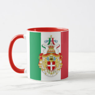 Italian Flag mug with insignia of the kingdom