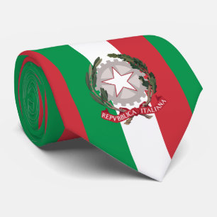 Italian Flag & National Emblem, Flag of Italy Neck Tie
