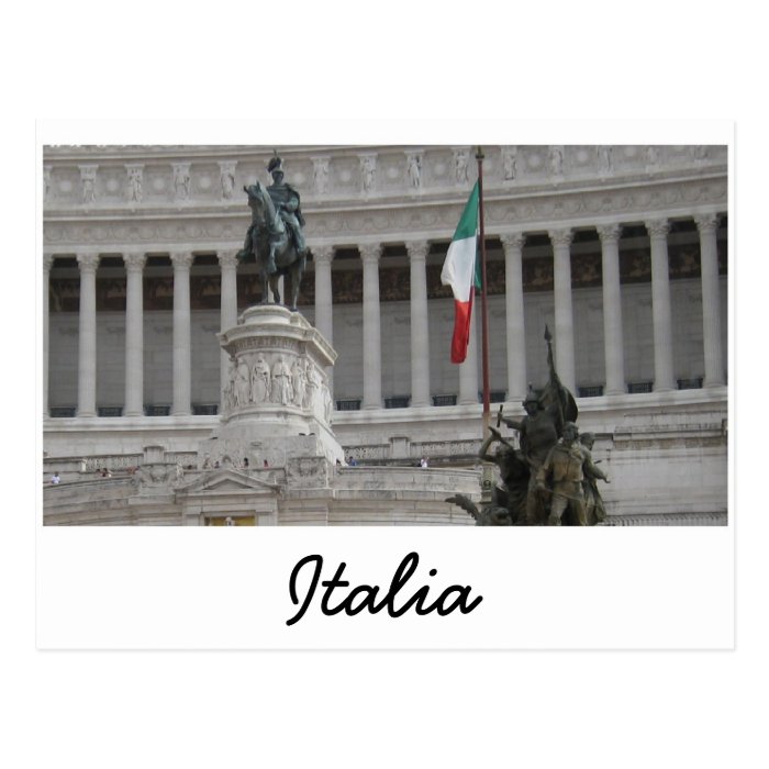 Italian Flag Next To Ancient Roman Ruins Post Cards