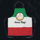 Italian Flag Nonna Custom Photo Sauce Day Apron<br><div class="desc">Celebrate a tradition in Italian culture with this sauce making apron. Perfect for keeping memories of the Italian kitchen,  it will make a great keepsake for years to come. // Add your own photo.</div>