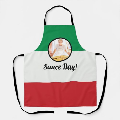 Italian Flag Nonna Custom Photo Sauce Day Apron