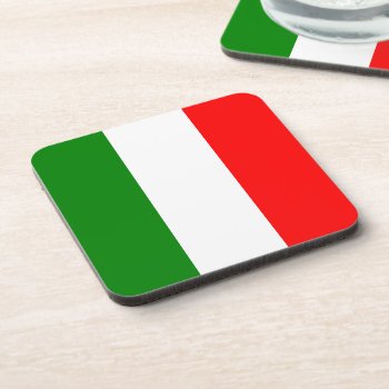 Italian Flag Of Italy Bandiera D'italia Tricolore Beverage Coaster by Classicville at Zazzle
