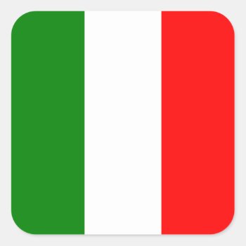 Italian Flag Of Italy Bandiera D'italia Tricolore Square Sticker by Classicville at Zazzle