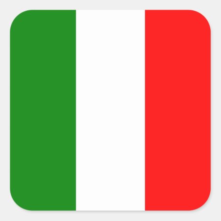 Italian Flag Of Italy Bandiera D'italia Tricolore Square Sticker