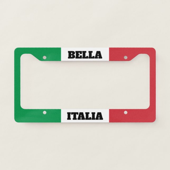 Italian flag of Italy car license plate frame (Front)