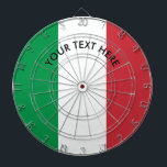 Italian flag of Italy custom dartboard<br><div class="desc">Italian flag of Italy custom dartboard. Country flag game design for home,  bedroom,  pub,  bar,  mancave etc. Italia tricolore pride dart board. Personalizable with your own text.  Cool heritage gift idea for friends,  family,  co worker,  teen kids etc.</div>