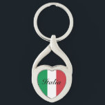 Italian flag of Italy custom heart keychain gift<br><div class="desc">Italian flag of Italy custom heart keychain gift. Personalized key chains with flag, photo image or monogram name initials.</div>