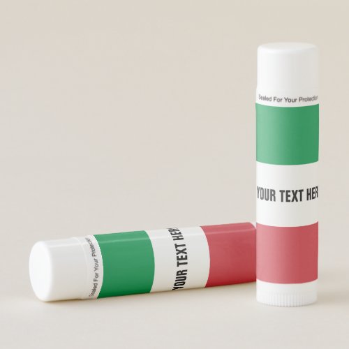 Italian flag of Italy custom lip balm sticks